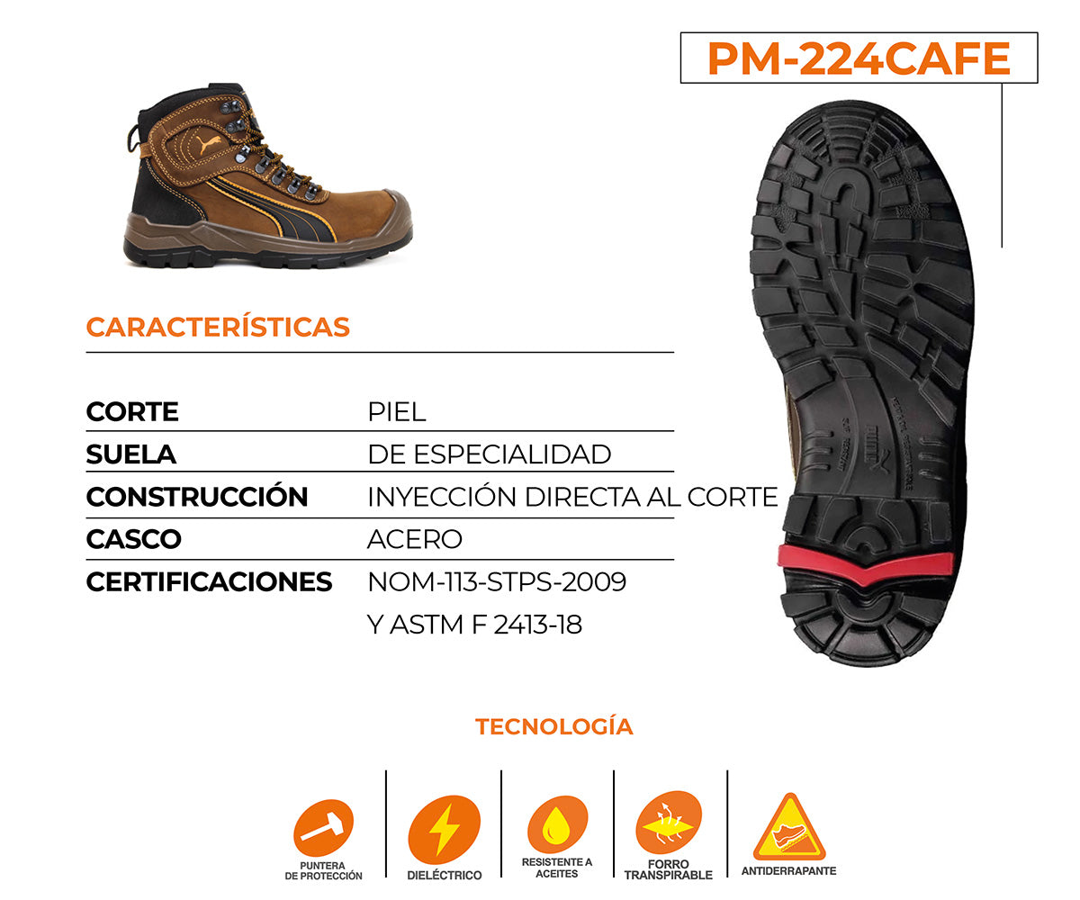 Bota De Seguridad Puma Safety Para Caballero PM-224CAFE