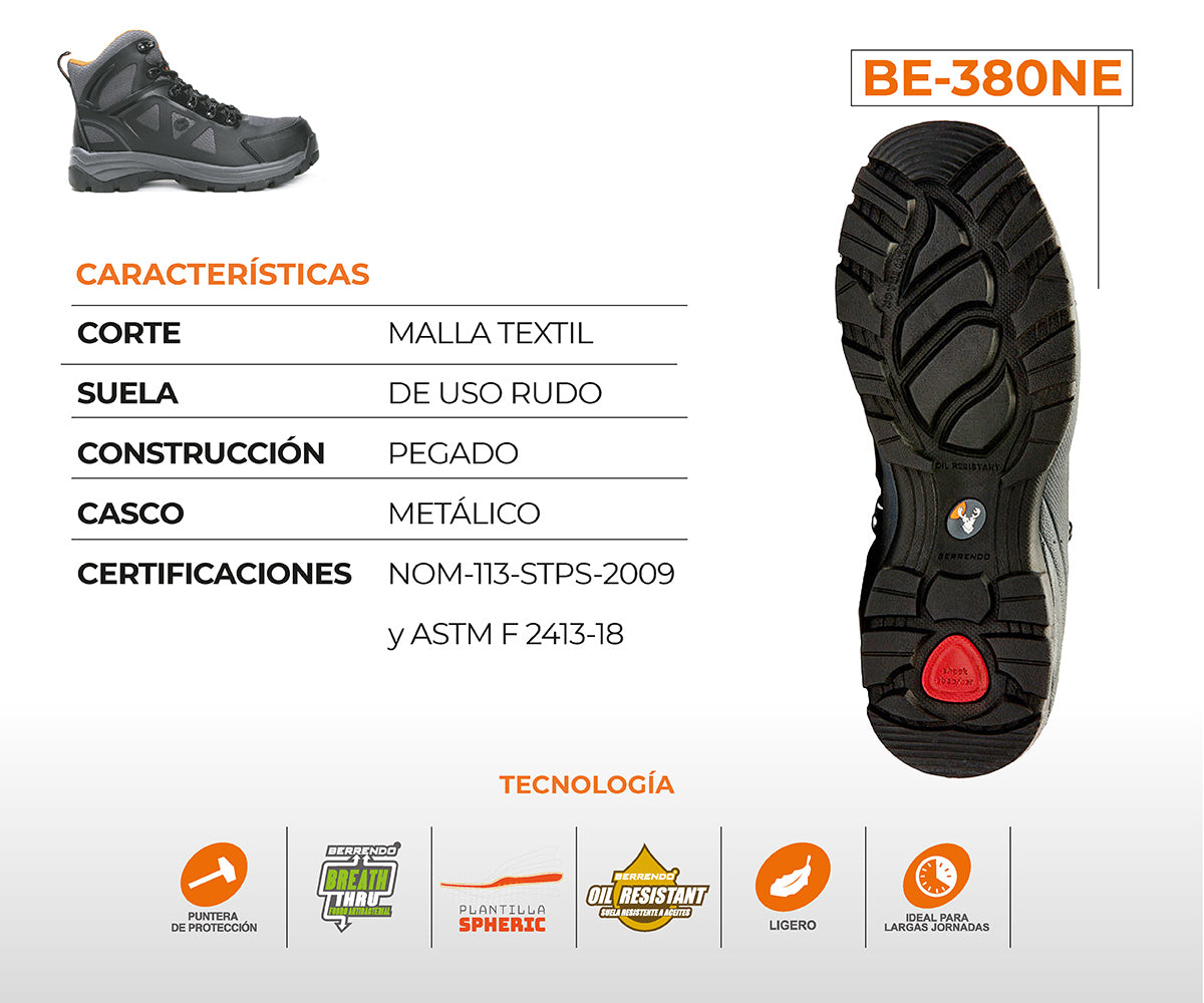 Bota De Seguridad Berrendo Tecnolight Para Caballero BE-380NEGR