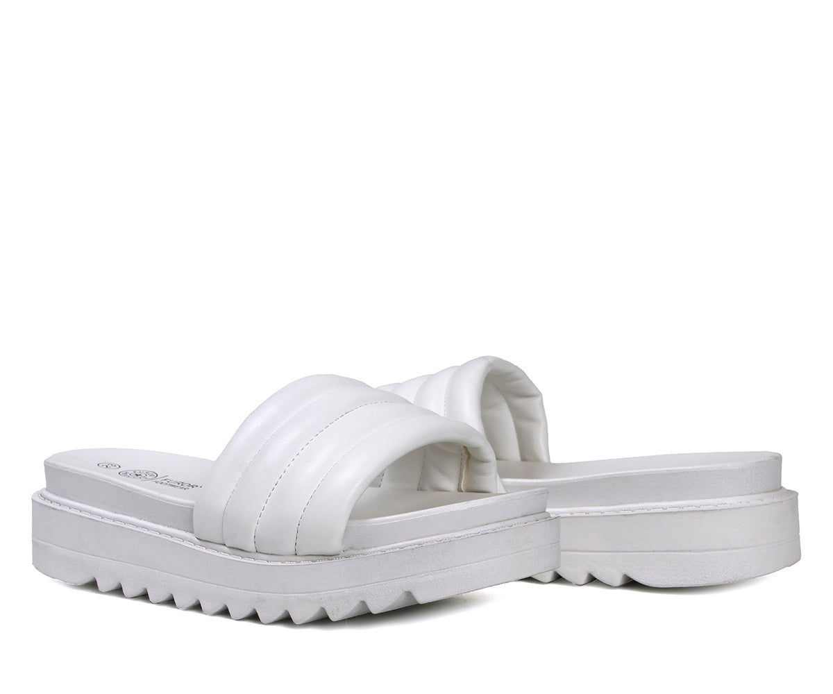 Sandalia Furor De Piso Casual Para Dama FU-19521BL Blanco