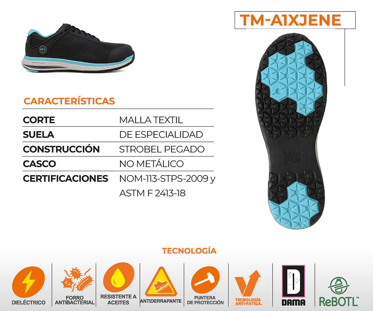 Tenis De Seguridad Timberland Pro Para Dama TM-A1XJENE Negro
