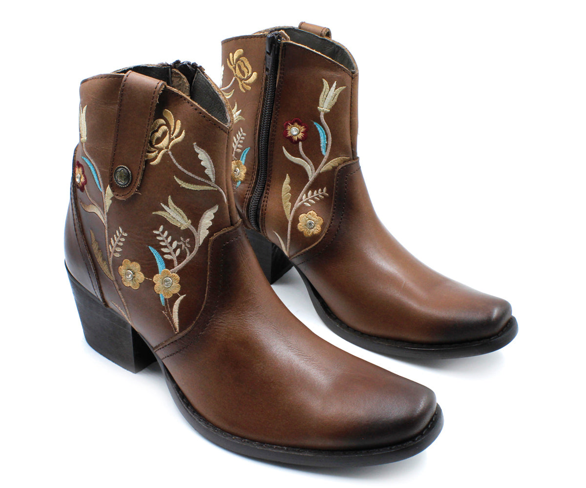 Botin Vaquero Gosh De Piel Para Dama PL-20135CA Café