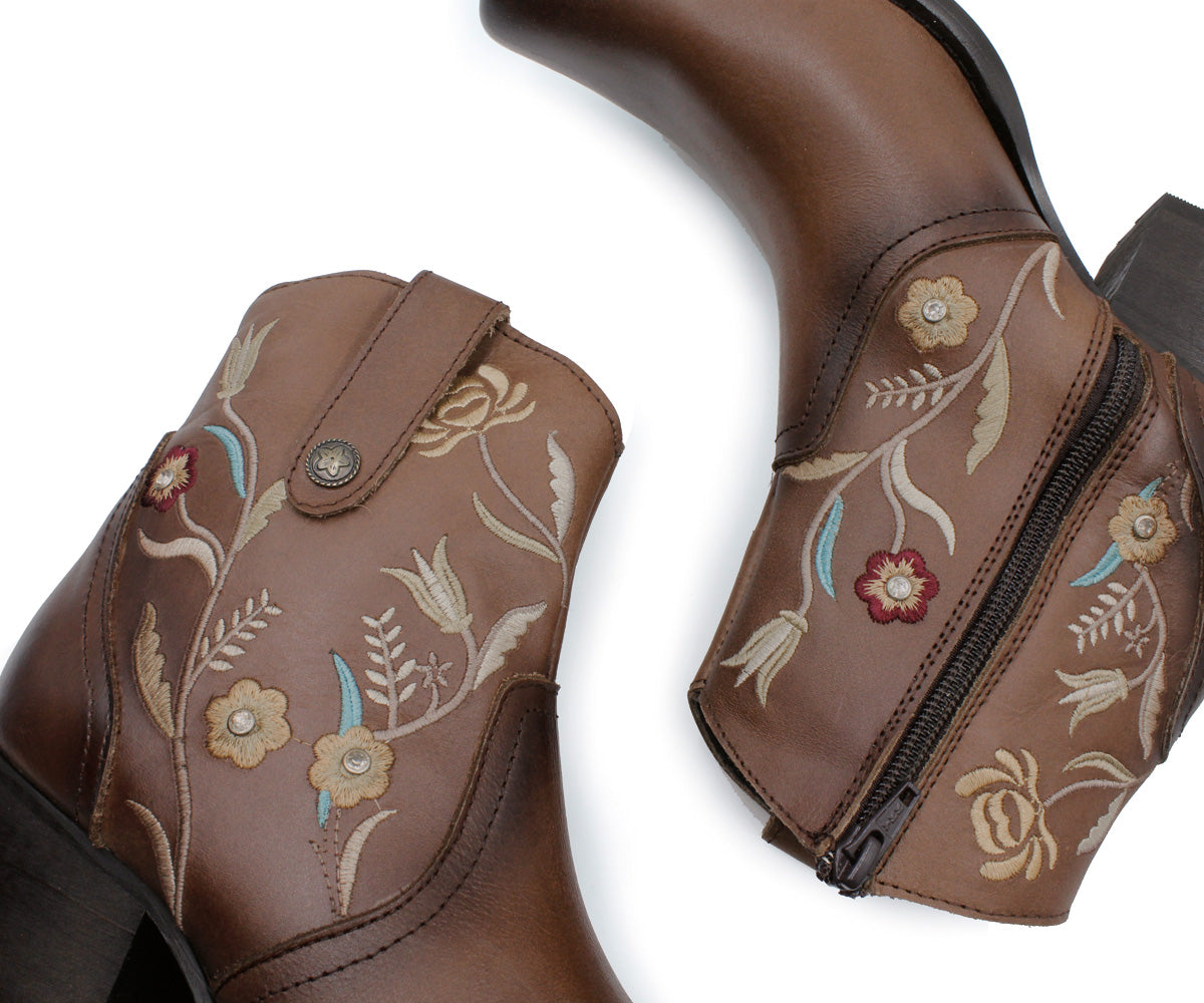 Botin Vaquero Gosh De Piel Para Dama PL-20135CA Café