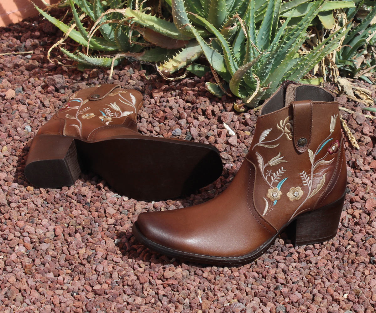 Botin Vaquero Gosh De Piel Para Dama PL-20135CA Café