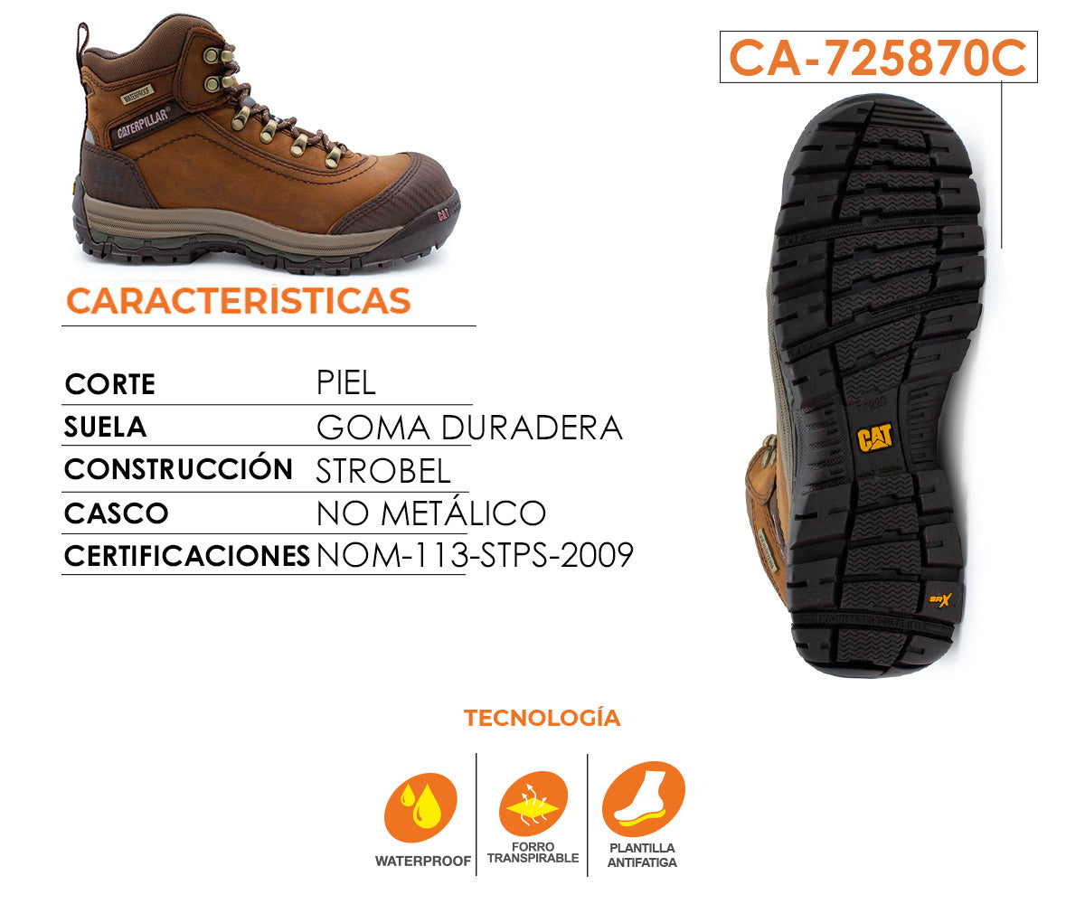 Bota Industrial Caterpillar CA-725870C Para Dama Cafe