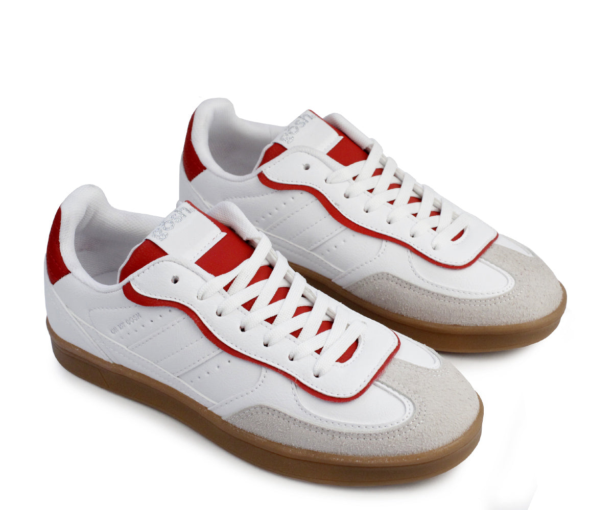 Tenis casual Gosh para Dama GH-2931BRJ Blanco Rojo