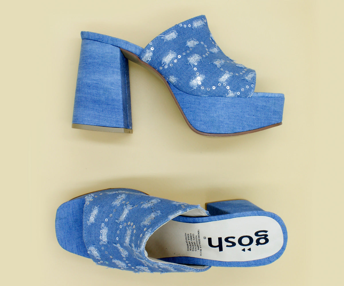 Sandalia Gosh BR-9315AZM De Plataforma Para Dama Azul