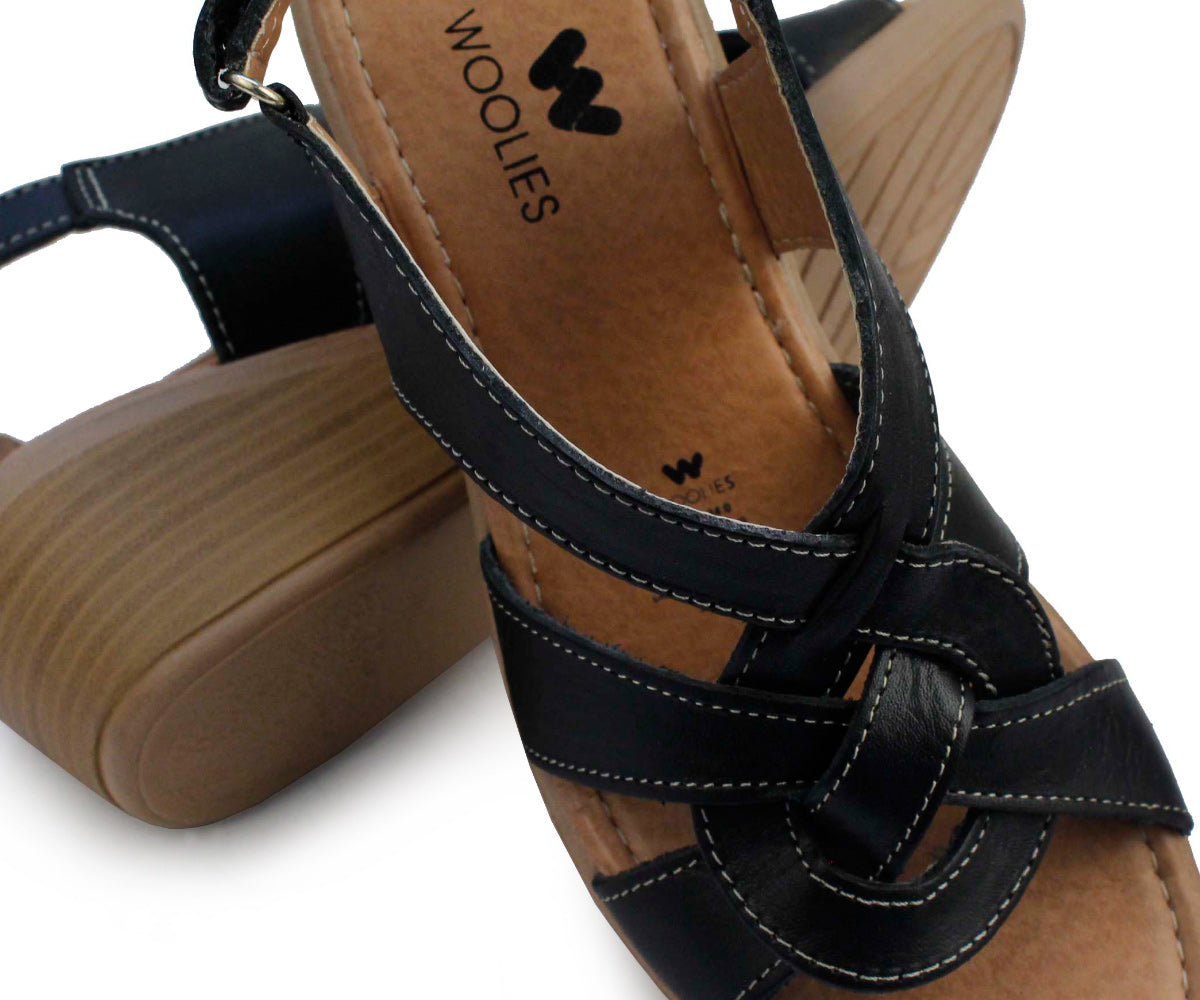 Sandalia Piel Woolies para Dama GH-20101NE Negro