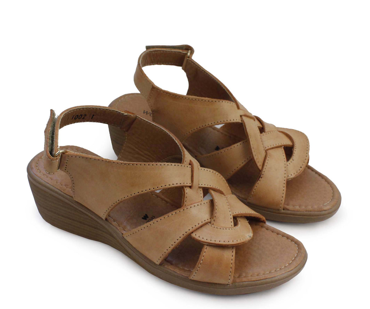 Sandalia Piel Woolies para Dama GH-20101TA Tan