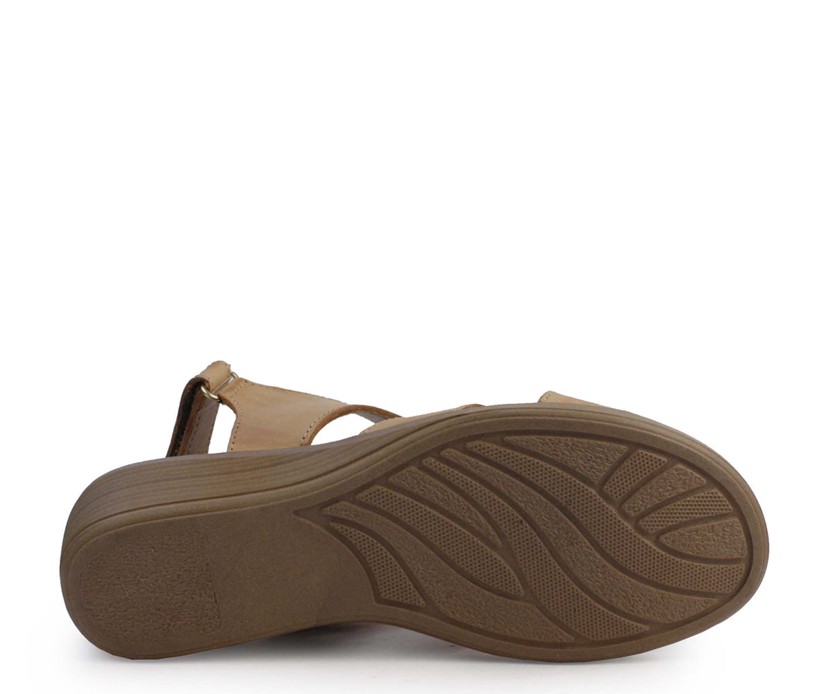 Sandalia Piel Woolies para Dama GH-20101TA Tan