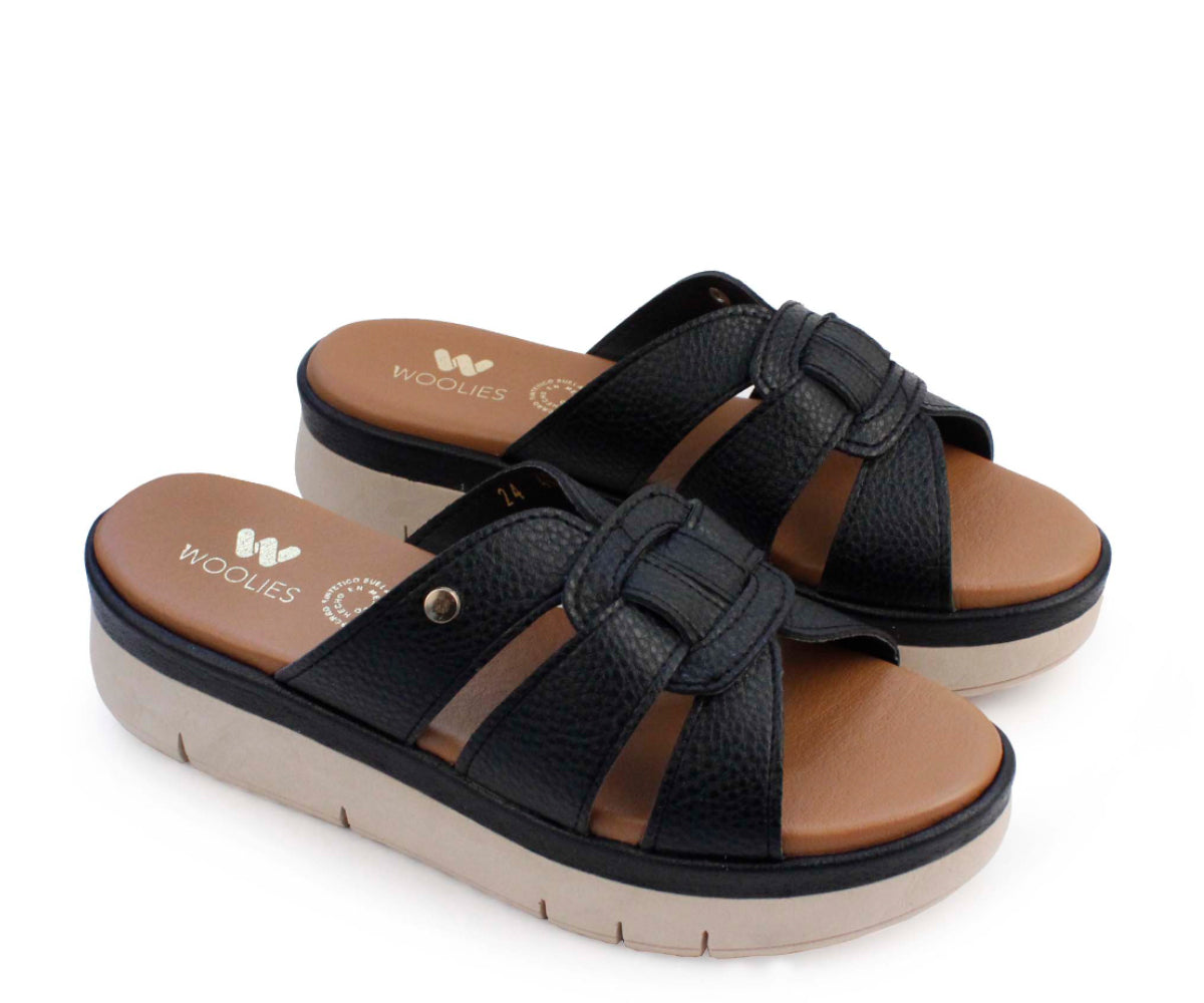 Sandalia Piel Woolies para Dama GH-4060BNE Negro