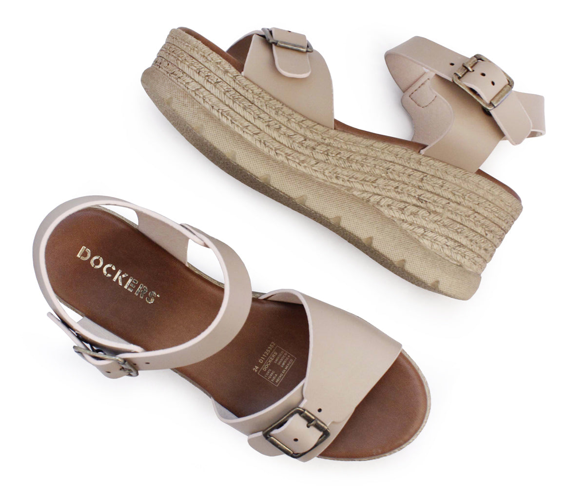 Sandalia Plataforma Dockers para Dama DK-125352B Beige