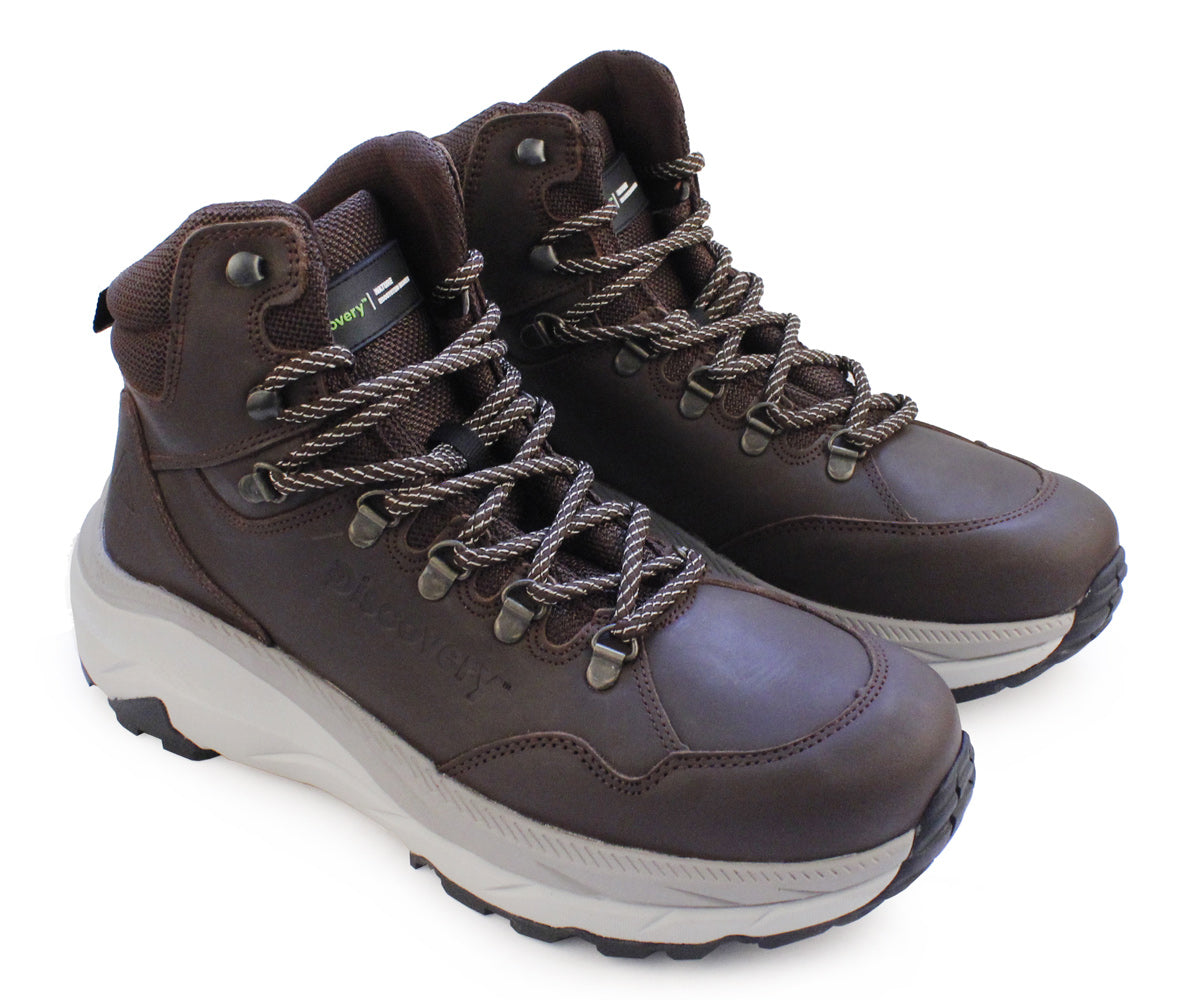Bota Discovery para hombre, ideal para hiking, diseño robusto y cómodo. Línea Caballero.