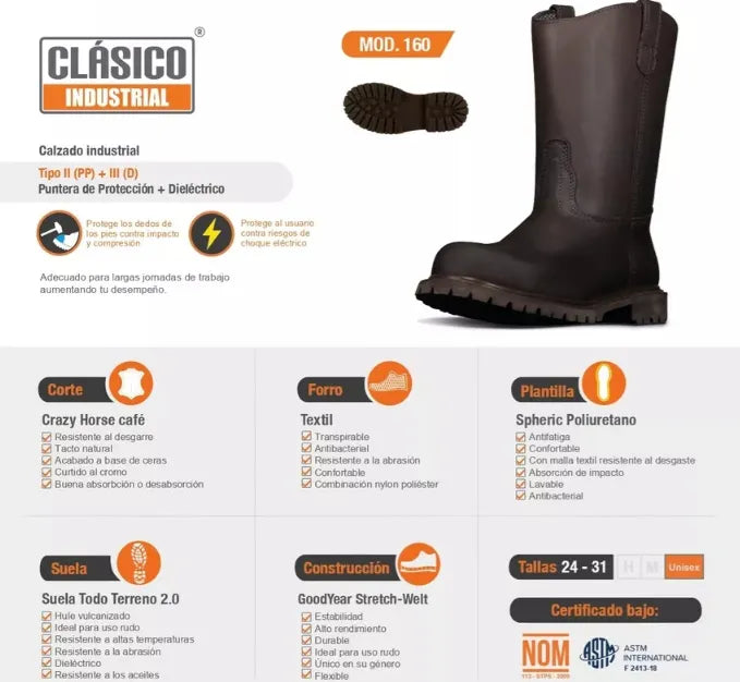 Bota Seguridad Berrendo para Hombre BE-160CAFE
