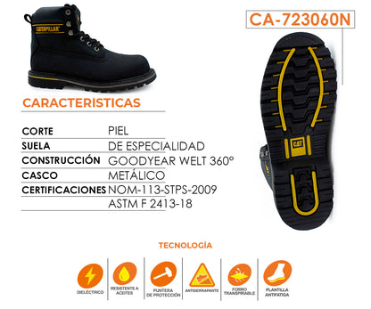 Bota Industrial Caterpillar CA-723060N Para Caballero Negro