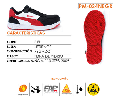 Tenis Industrial Puma Safety PM-024NEGR Para Caballero Negro
