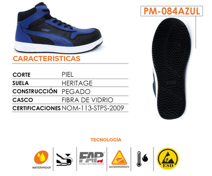 Tenis Industrial Puma Safety PM-084AZUL Para Caballero Azul