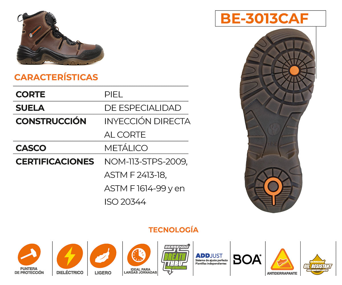 Bota Industrial Berrendo BE-3013CAF Para Caballero Café