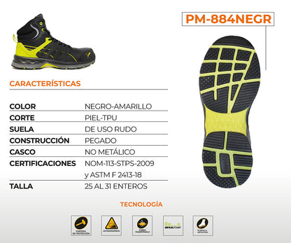 Bota De Seguridad Puma Safety Para Caballero PM-884NEGR Negro