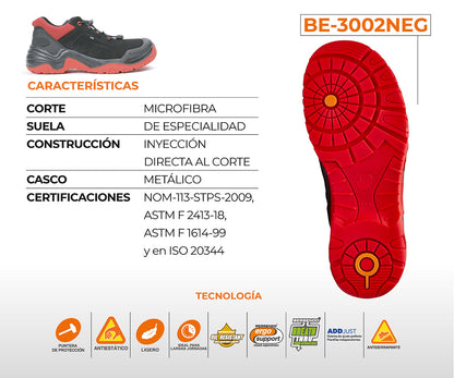 Tenis De Seguridad Berrendo Biotech Para Caballero BE-3002NEG Negro
