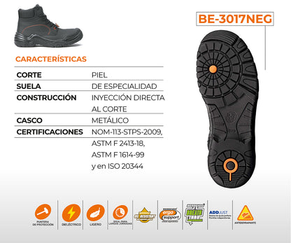 Bota De Seguridad Berrendo Biotech Para Caballero BE-3017NEG Negro