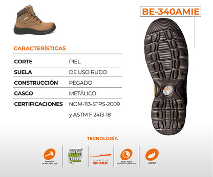 Bota De Seguridad Tecnolight Unisex Be-340AMIE Miel