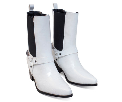 Bota Numen Casual Moderna Para Dama NM-14367BL Blanco