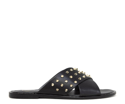 Sandalia Numen Flat con Estoperoles Para Dama NM-M0031NE Negro