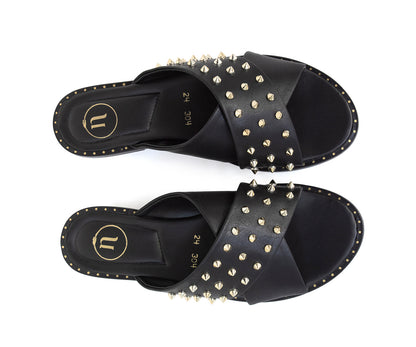 Sandalia Numen Flat con Estoperoles Para Dama NM-M0031NE Negro
