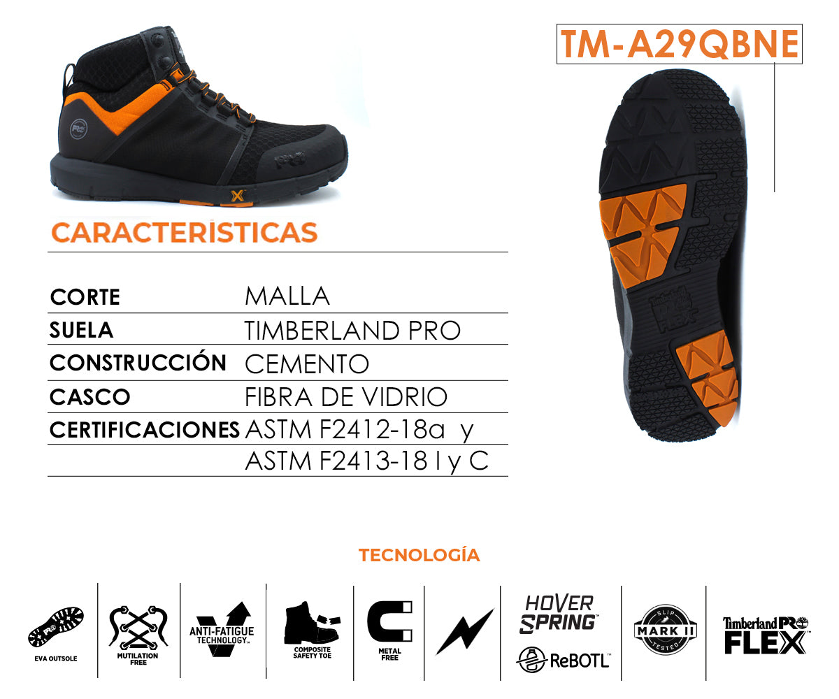 Tenis De Seguridad Timberland Pro Para Caballero TM-A29QBNE Negro