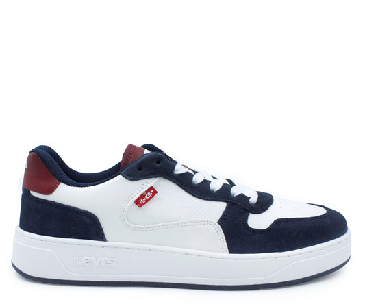 Tenis Levis LV-212457A Casual Para Caballero Blanco Y Azul