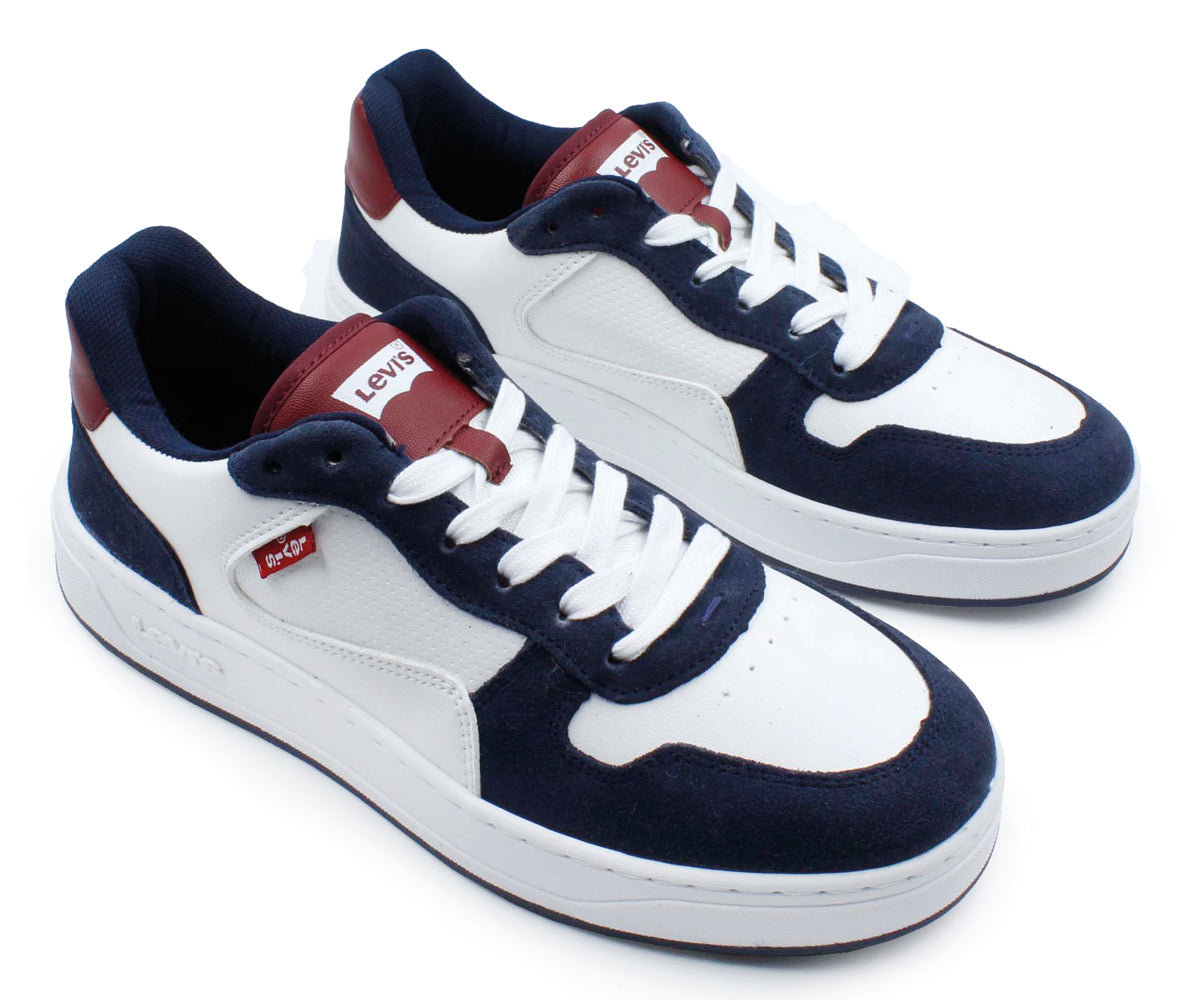 Tenis Levis LV-212457A Casual Para Caballero Blanco Y Azul
