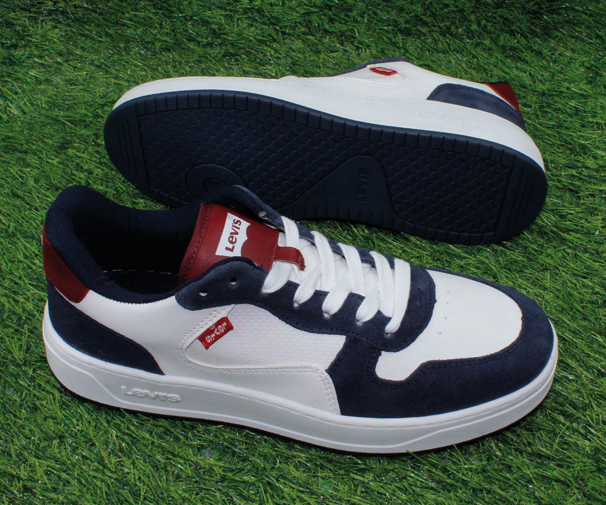 Tenis Levis LV-212457A Casual Para Caballero Blanco Y Azul