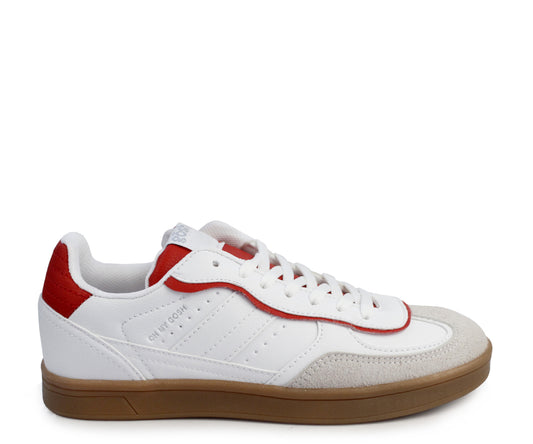 Tenis casual Gosh para Dama GH-2931BRJ Blanco Rojo