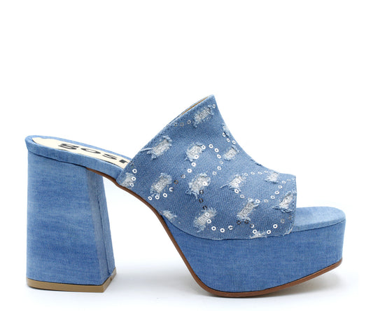 Sandalia Gosh BR-9315AZM De Plataforma Para Dama Azul