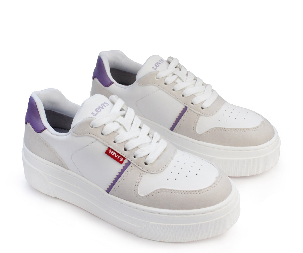 Tenis Levis Sofi LV-122425B Blanco Lila para Dama