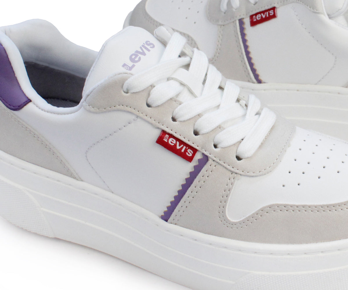Tenis Levis Sofi LV-122425B Blanco Lila para Dama