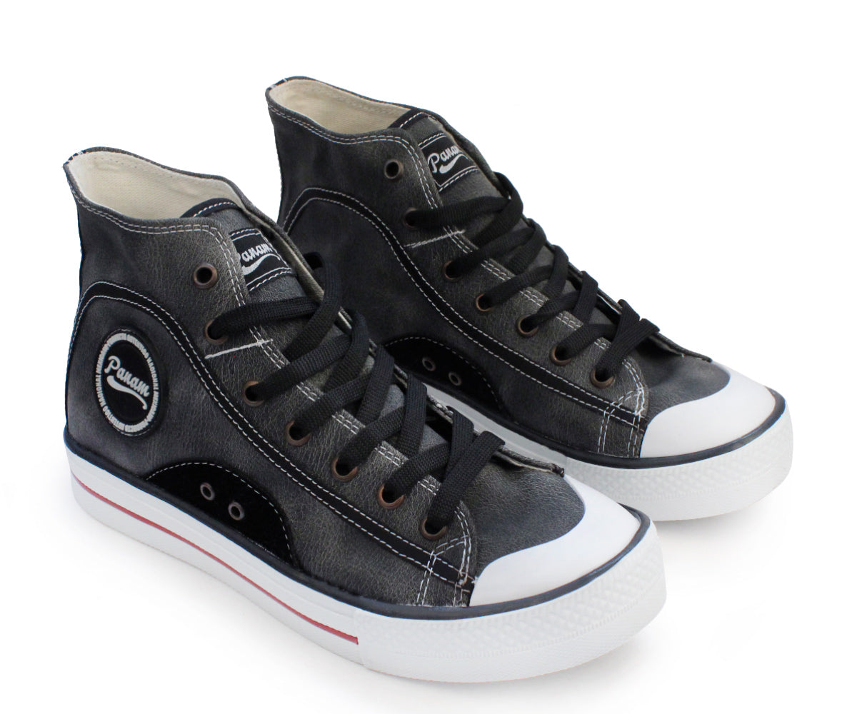 Tenis Panam Abotinado 10868-0060 Mezclilla Negro (22-25)