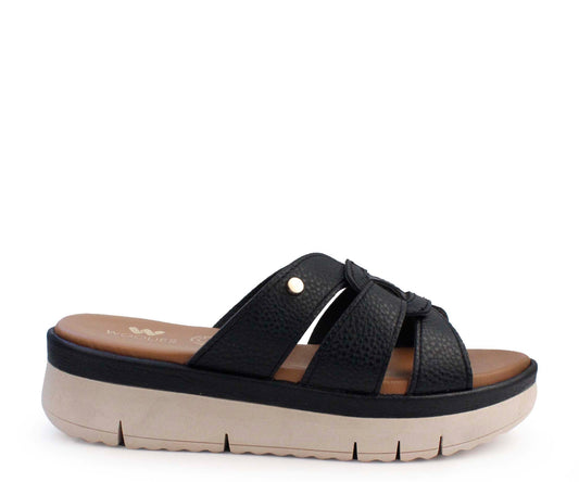 Sandalia Piel Woolies para Dama GH-4060BNE Negro
