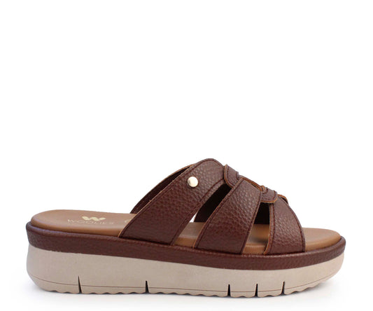 Sandalia en Piel Woolies para Dama GH-4060BCA Cafe