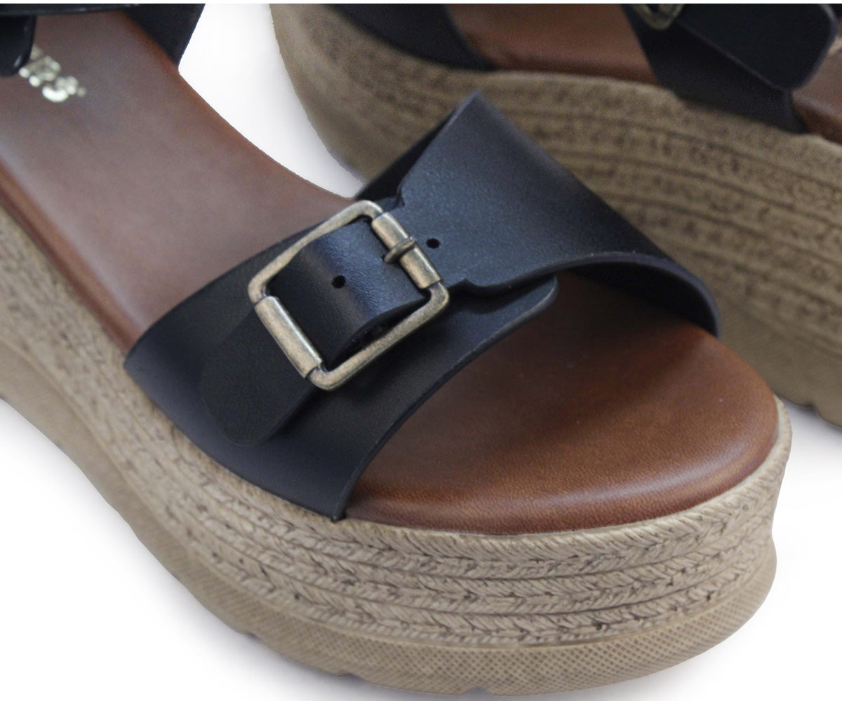 Sandalia Plataforma Dockers para Dama DK-125352N Negro