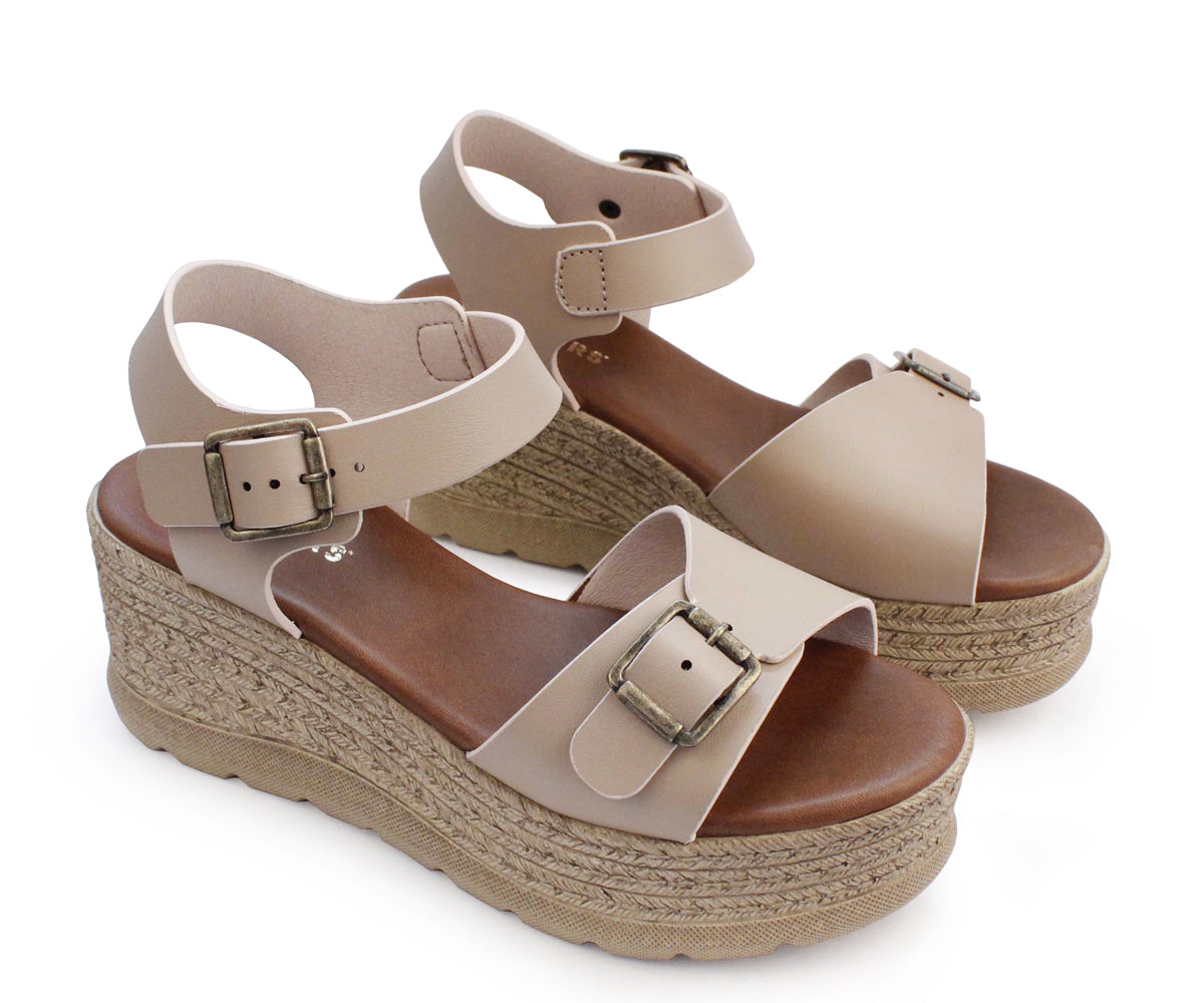 Sandalia Plataforma Dockers para Dama DK-125352B Beige