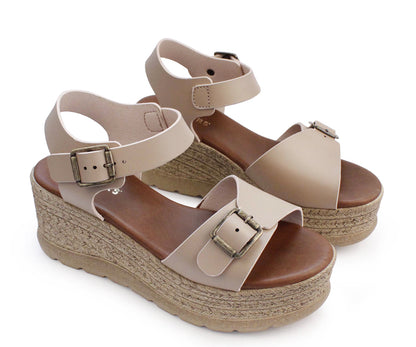 Sandalia Plataforma Dockers para Dama DK-125352B Beige