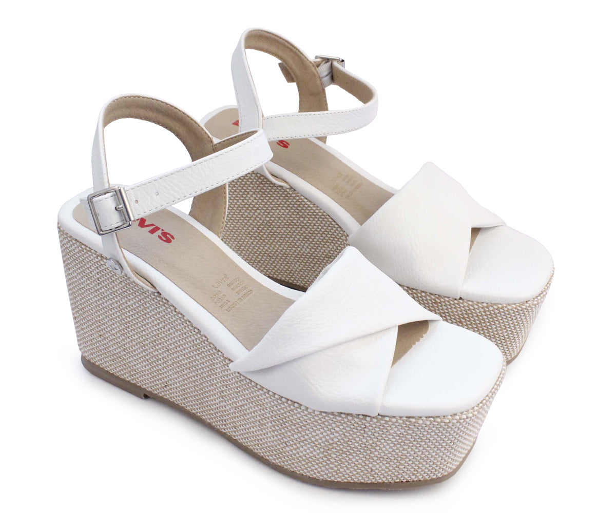 Sandalia Plataforma Levis para Dama LV-125221B Blanco