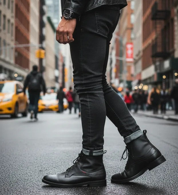 Bota de piel para caballero JK-59826NE