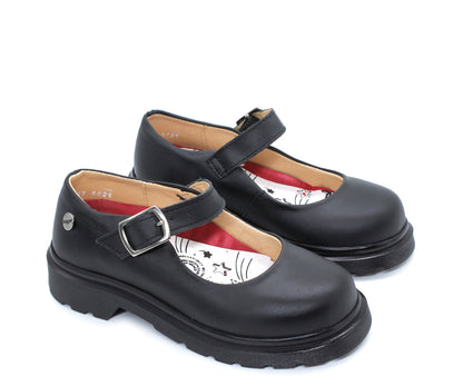 Zapato Bogger Escolar De Piel Para Niña B8-303021N Negro
